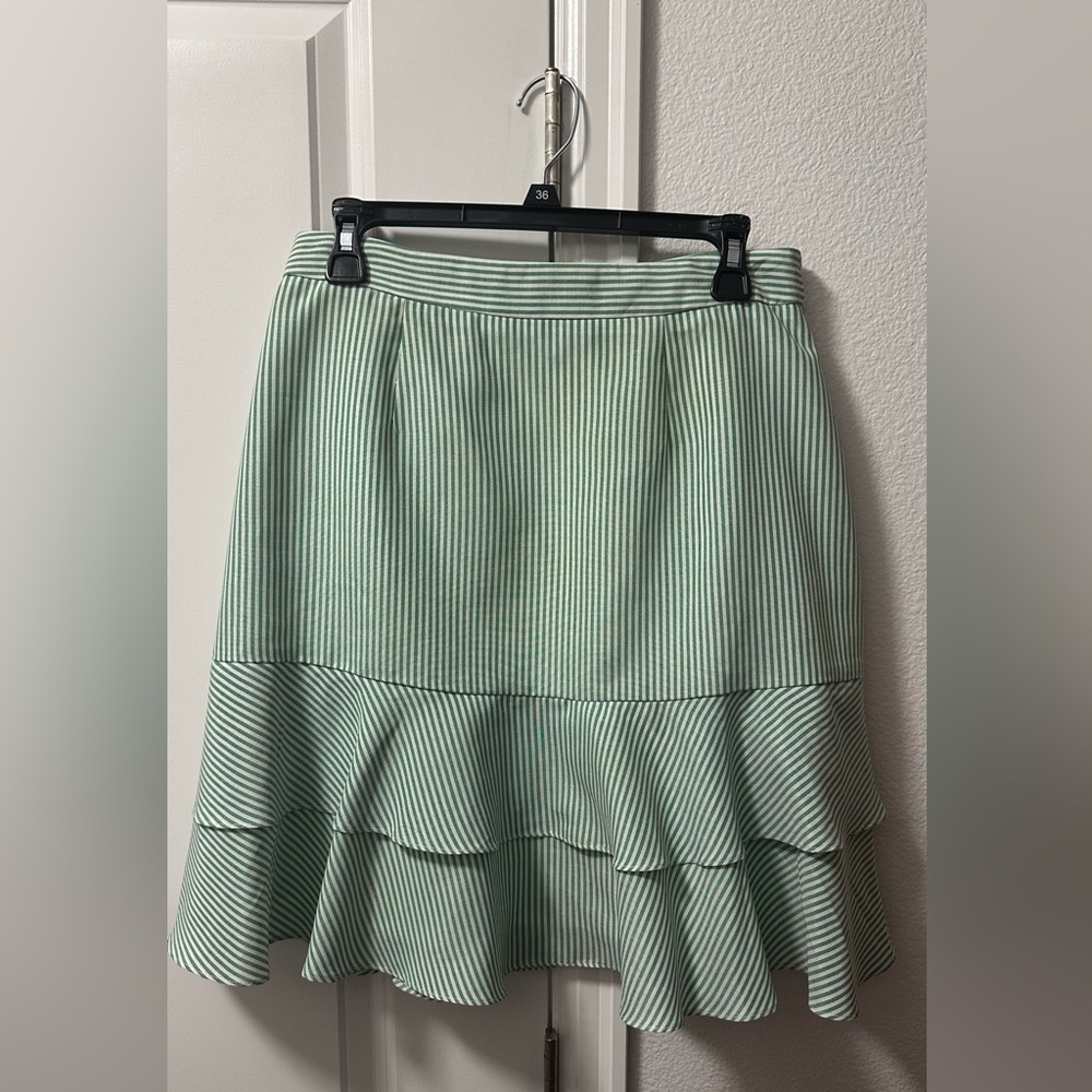 Hutch Green Striped A-Line Skirt